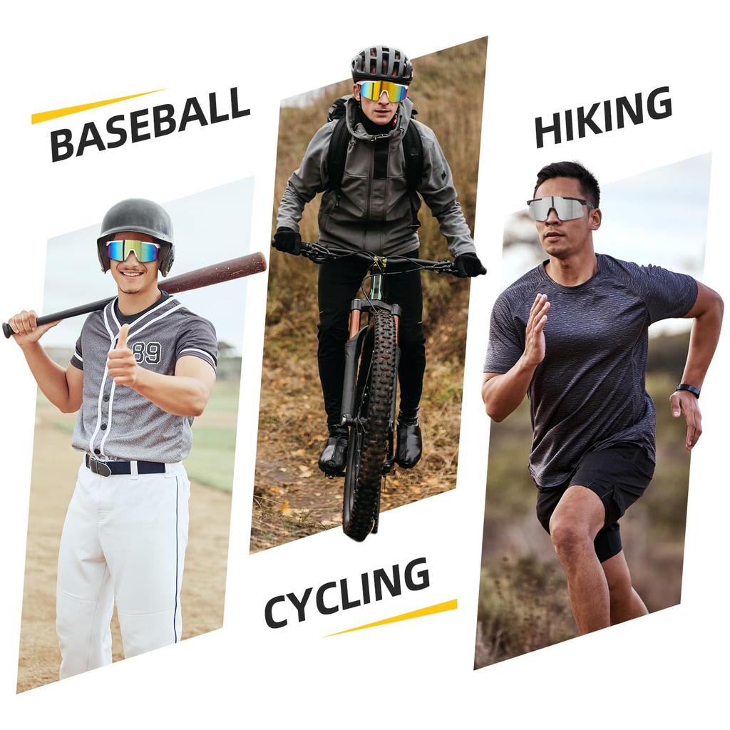 Windproof Cycling Sunglasses, UV400 Sport Protection Running Sunglasses for Men Women MTB Mountain Road Bike Baseball Sunglasses