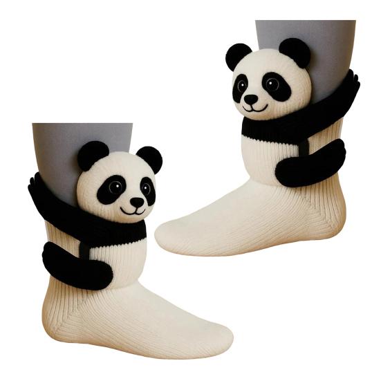 Knitted Animal Socks Warm Floor Socks with Cute Animal Dolls Indoor Winter Socks