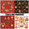 Merry Christmas DIY Craft Decorative Paper Set, 12 Sheets Creative Journal Scrapbook Background Paper
