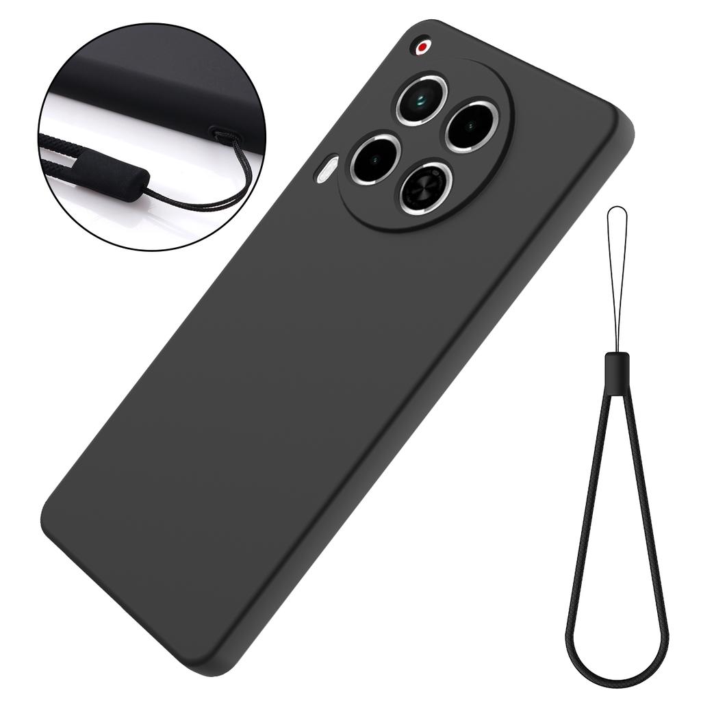 For TECNO Camon 30 4G Case with Hand Strap Liquid Silicone Protective Phone Cover
