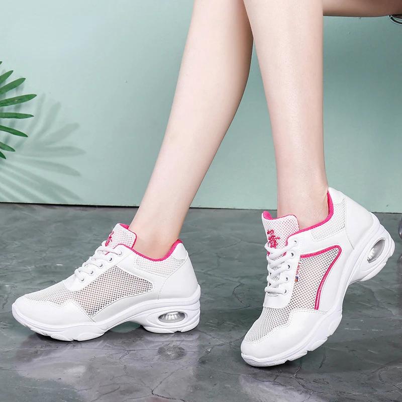 Women's Platform Sneakers Dancing Shoes Lace Up Female's Breathable Woman Dance Shoe Outdoor Ladies Running Shoes Mujer