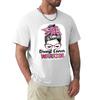 Messy Bun Leopard Breast Cancer Warrior TShirt anime shirt Short sleeve tee graphics t shirts for men pack
