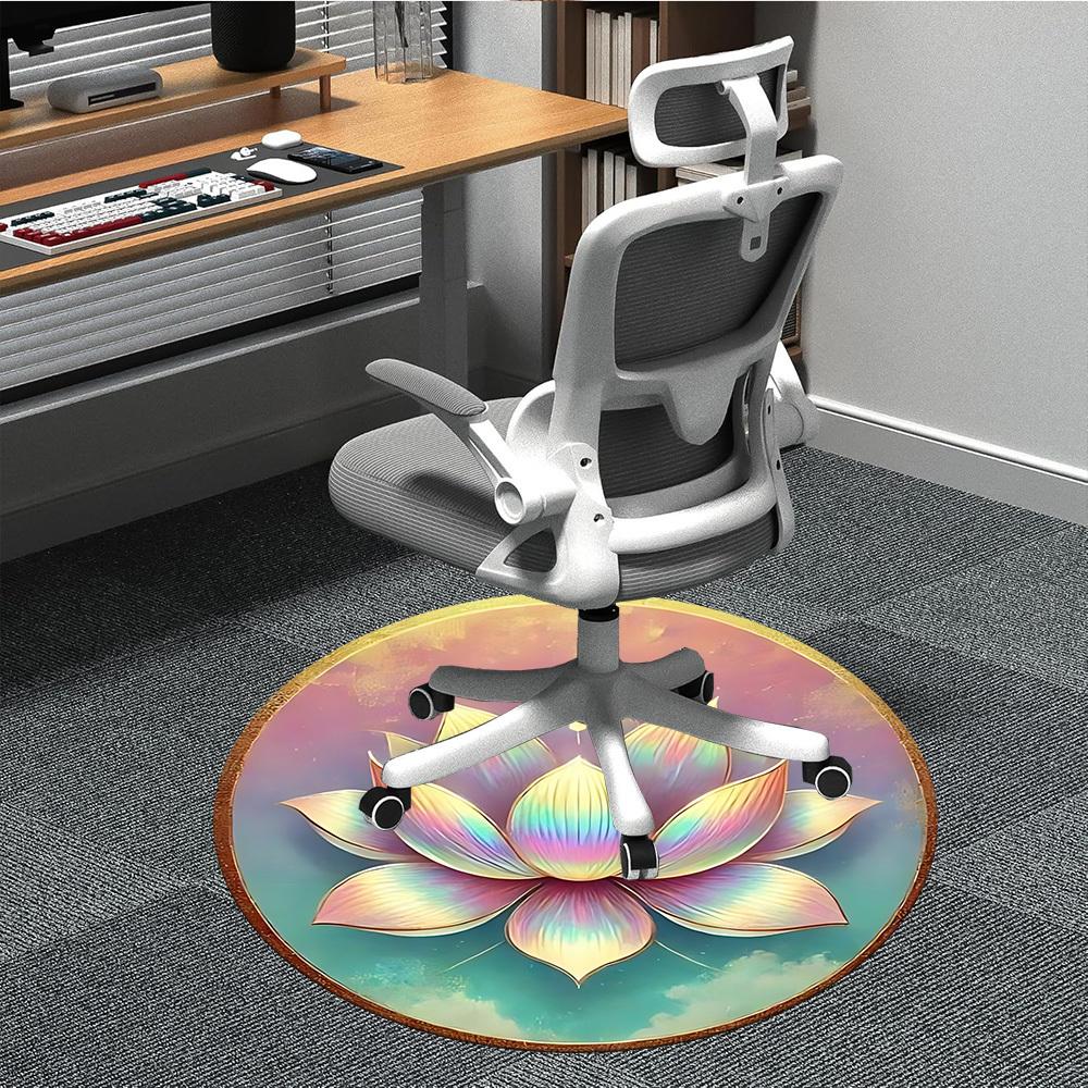 

1pc Lotus Flower Mandala Chair Carpet for Office, Soft Flannel Throw Mat, Perfect for Office, Holiday Party Decoration Choice yy260209044 80cm by 80cm