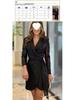 European & American Ladies' Fashionable Sequin Tie-Up Dress with Waist Cinch and Lapel 