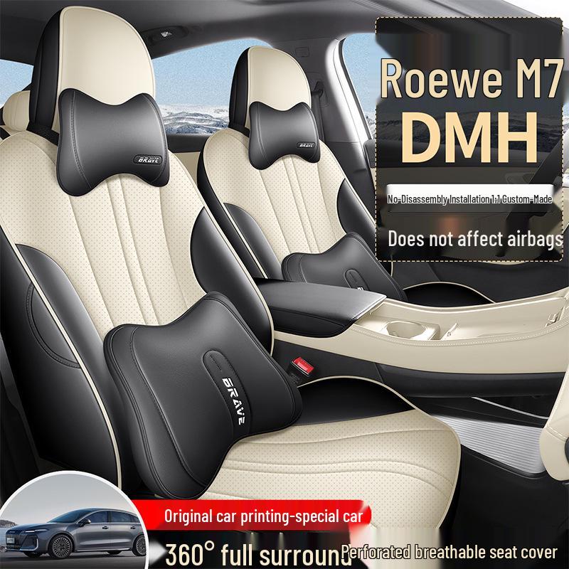 Roewe M7DMH Original Perforerade Läder Bilbarnstolsskydd - Andningsbara & Hälsobevarande