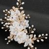1 Bridal Flower Rhinestone Pearl Hair Comb; Bridal Hair Accessories