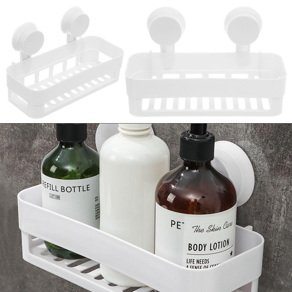 Suction Cup Shampoo Organizer Plastic Corner Storage Rack Shower Rack Storage Wall Basket Bathroom Supplies