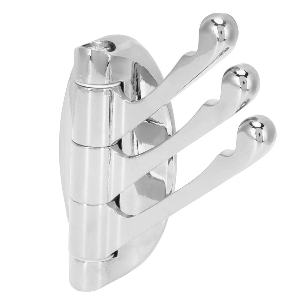 Clothes Hook Wall Mount 180 Degree Foldable Coat Hook Hanger for Home Bathroom Bedroom(ChromePlate )
