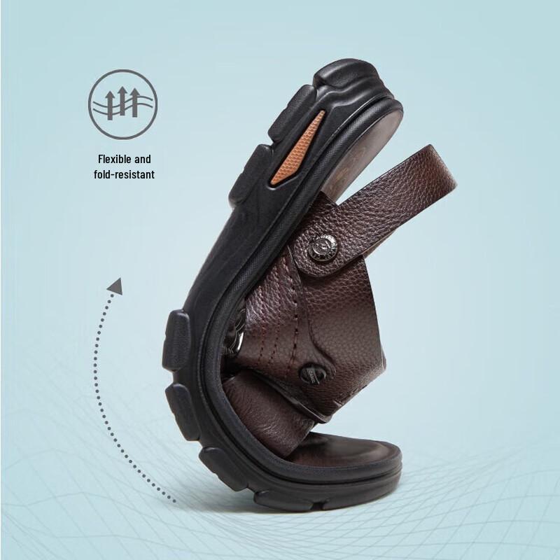 Camel Soft Leather Dual-Wear Sandals & Slippers