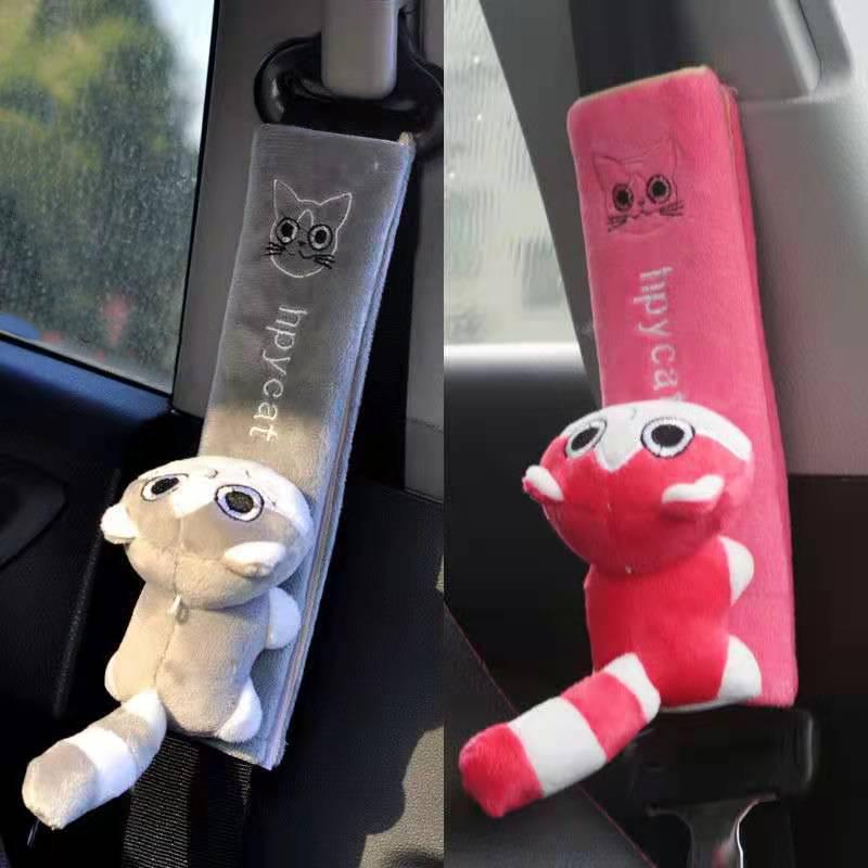 Cartoon Car Seat Belt Cover Anime Plush Auto Seat Belt Shoulder Protector Pad Car Interior Accessories