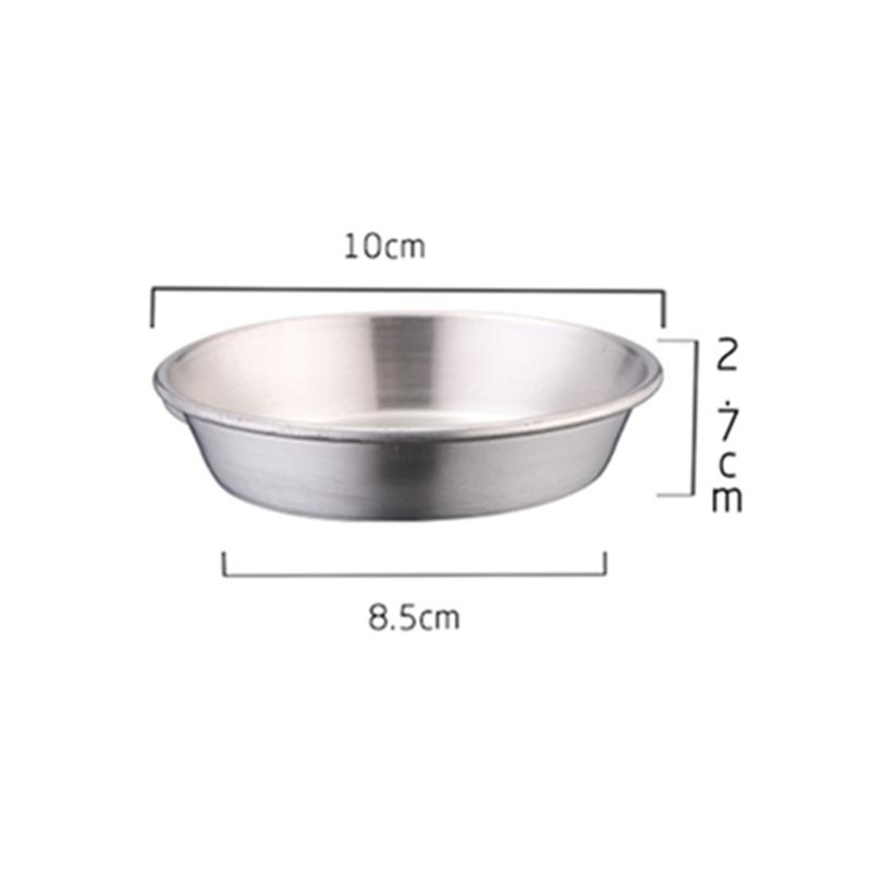 1PC Saucer Seasoning Dish Stainless Steel Spice Plate Western Restaurant Salad Small Bowl Tableware Kitchen Condime Serving Tray