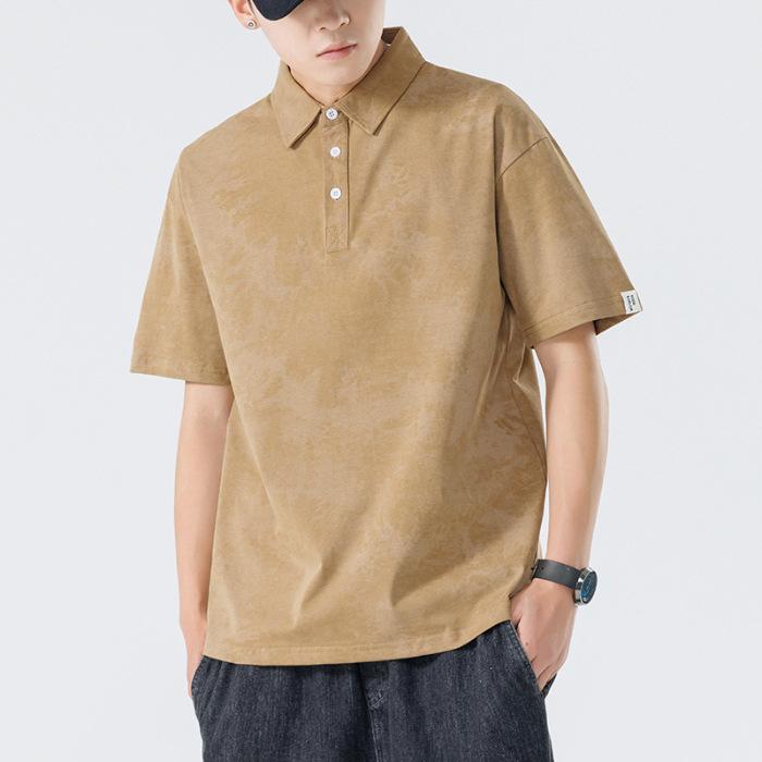 Lapel T-shirt Men Tie-dye Snowflake Cotton Summer Latest Comfortable Fit Leisure Top Men T-shirt