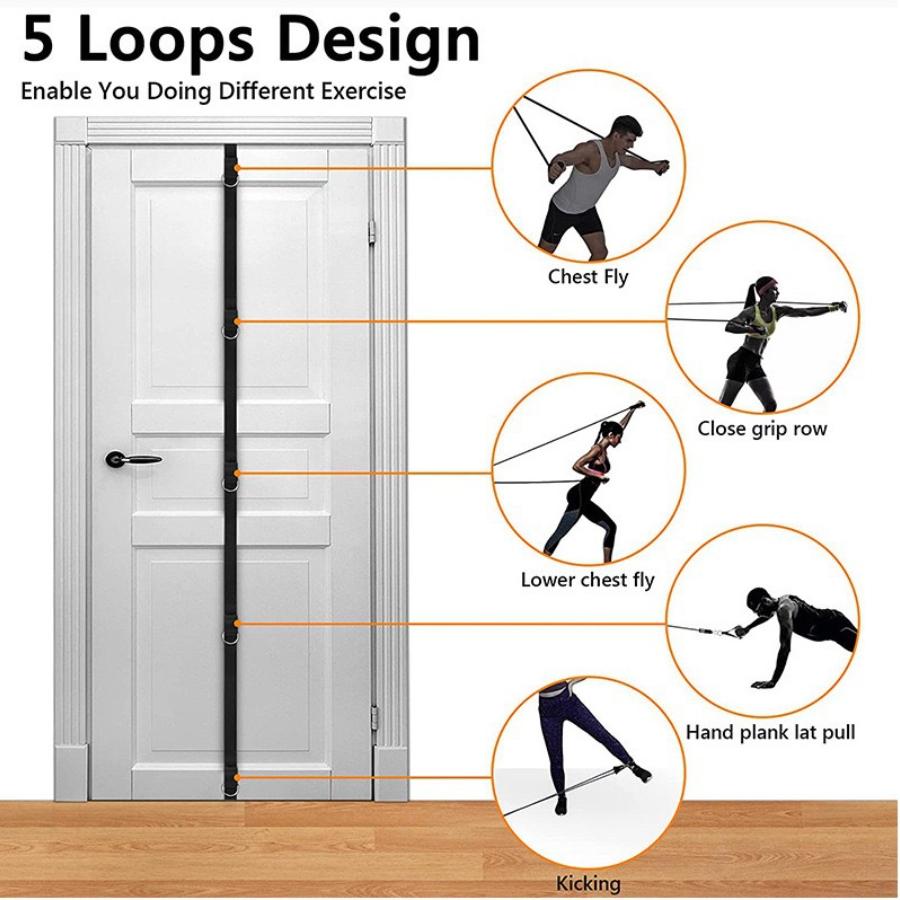 11 Piece Elastic Rope Door Buckle Set with Tension Accessories, Door Anchor Strap