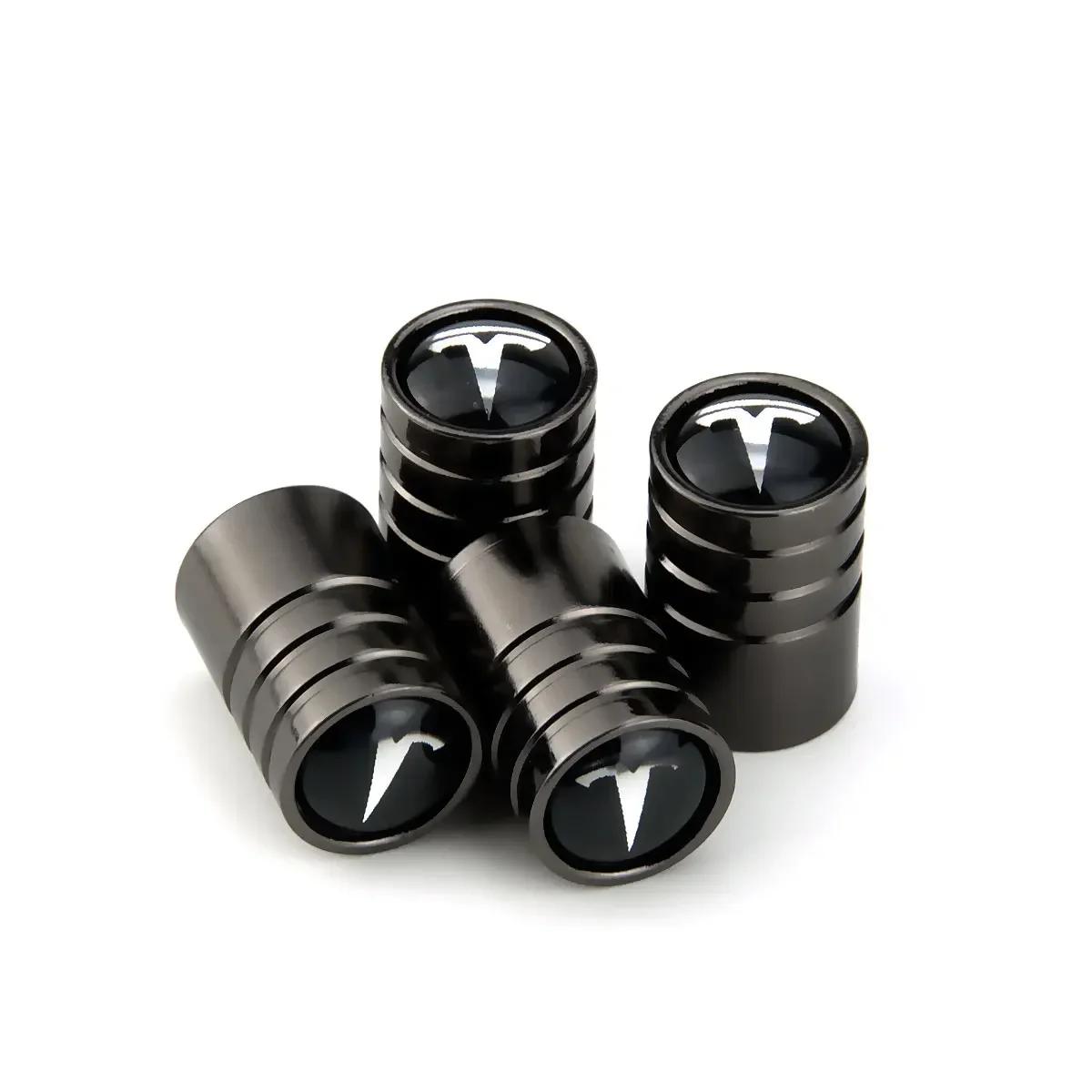 

4pcs Car Wheel Tire Valves Dustproof Caps Stems Cover for Tesla Model X Y 3 S Roadster P75D P85D P90D P100D Exterior Accessories