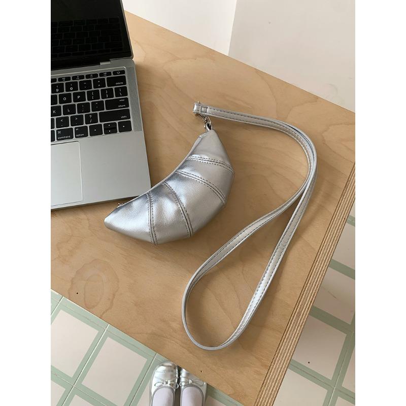 Neck Mini Change Bag Cute Croissant Bag Design Sense Niche Mini Concave Shape Crossbody Lipstick Earphone Bag
