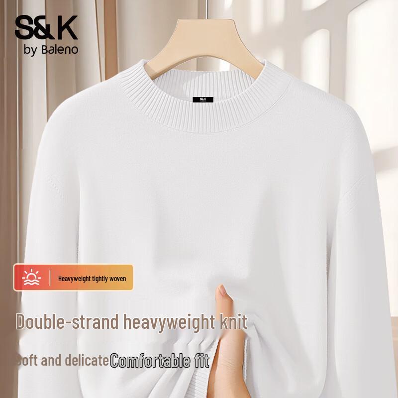 Baleno Men's S&K Series Fleece-Lined Semi-High Collar Knit Sweater