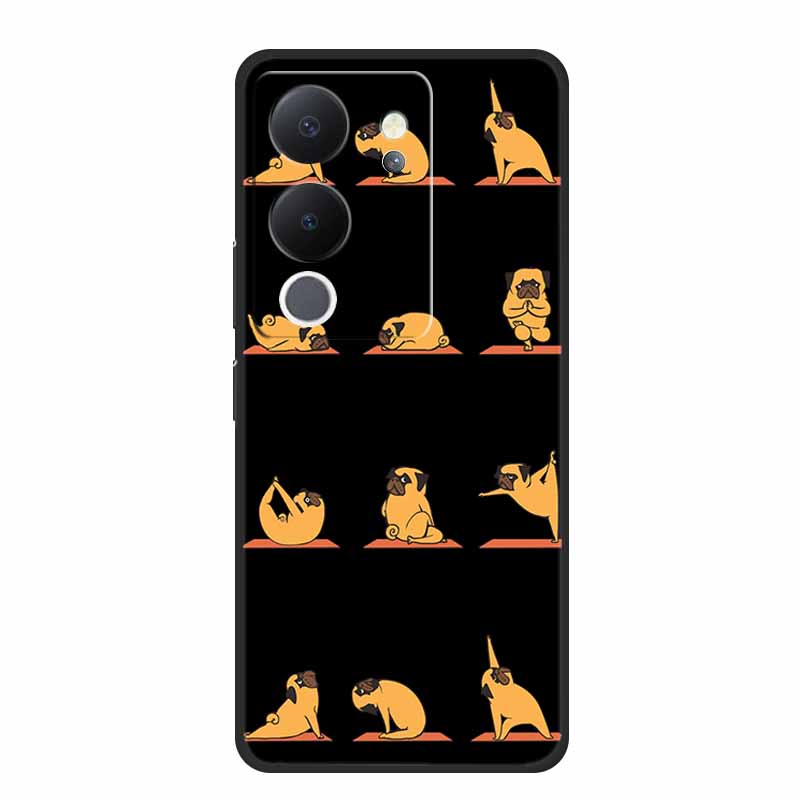Funda For Vivo V30 Lite Case Cute Cartoon Cat Black Silicone Shockproof Soft Phone Cases For Vivo V30 Lite Back Cover Case Bag