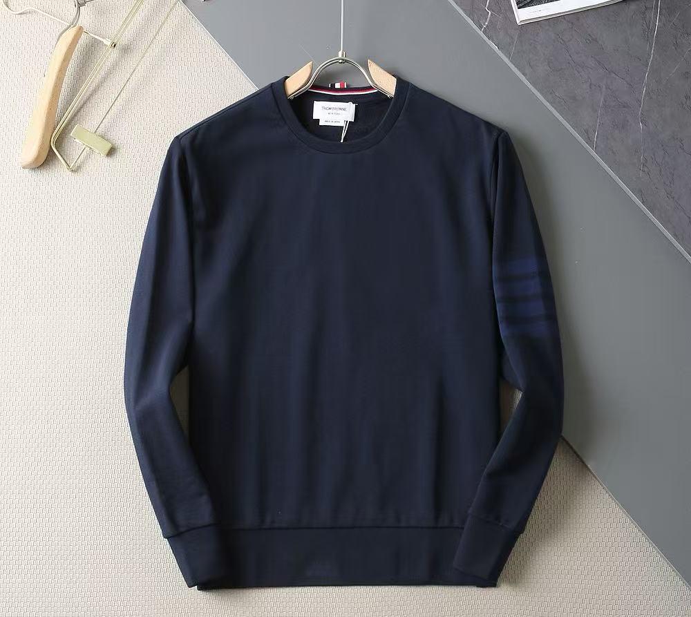 Autumn/Winter Yarn-Dyed Four-Stripe Crew Neck Sweatshirt - All-Cotton Casual Pullover for Men & Women