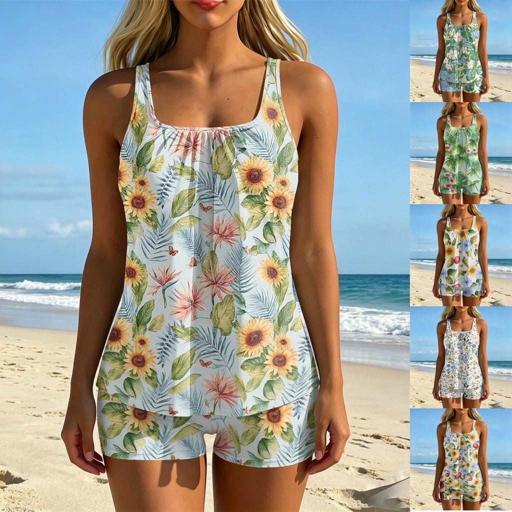 Women's Printed Split Swimsuit Sport Swimsuit Two-Piece Set