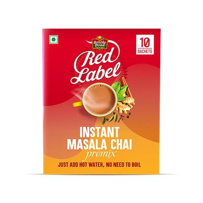 Red Label Instant Masala Chai Premix - 13g*10 Sachets | Instant Tea Premix| Tasty Tea Ready In 10 Sec | 10 Single Serve Sachets | From the House