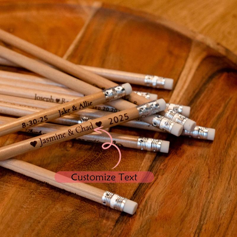 

10pcs Personalized Bridal Shower Engraved Wooden Pencil Wedding Bachelorette Party Decorate Supplies Bridesmaid Bride To Be Gift 10pcs