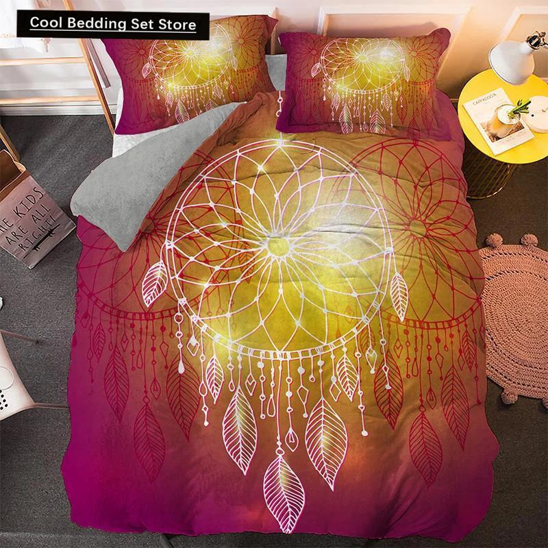 Psychedelic Bohemian Dreamcatcher Bedding Set Single King Queen Size Duvet Cover With Pillowcase 3 PCS