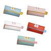Leather Pencil Case Embroidery Zipper Solid Color Lifting Handle Replacement School University Pen Bag Pouch Birthday Gift