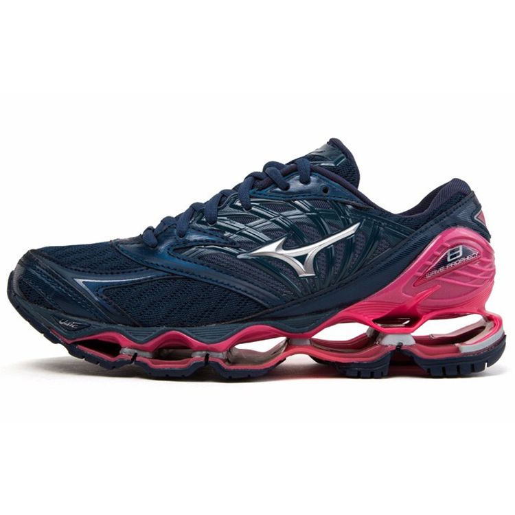 Mizuno Prophecy 8 Comfortable Mesh Cushioning Durable Breathable Low-Top Running Shoes Women Sneaker Dark-Blue J1GD190003