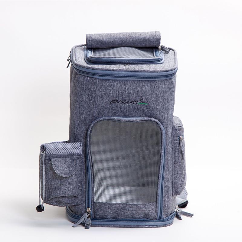 

Портативный складной дышащий рюкзак для домашних животных, средняя сумка для кошек и собак None светло-серый