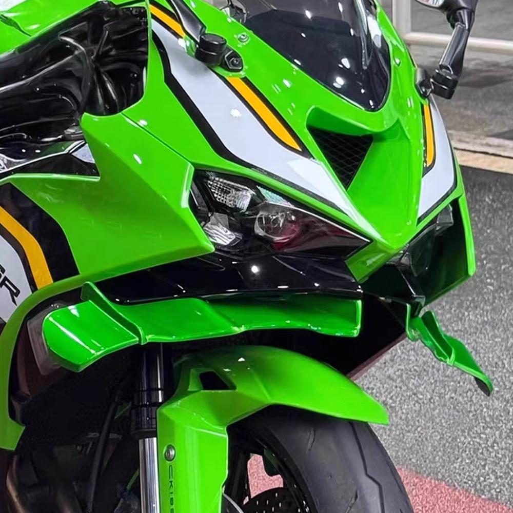 For ZX-6R ZX636R 2024 2025 Motorcycle Frontal Spoilers Downforce Winglet Aerodynamic Wing Front Spoiler lower shroud front wing