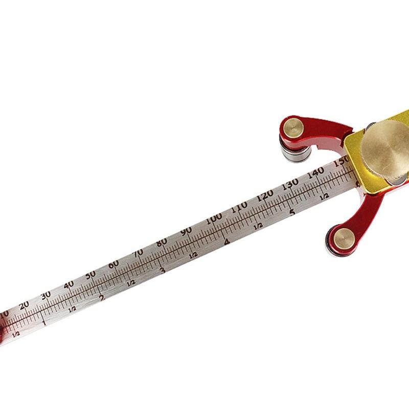 0-200mm Holzritzer mit Laserskala Metrisch/Zoll Anreißwerkzeuge Aluminiumlegierung Zeichenwerkzeug Holzbearbeitung DIY Werkzeug 3 in 1