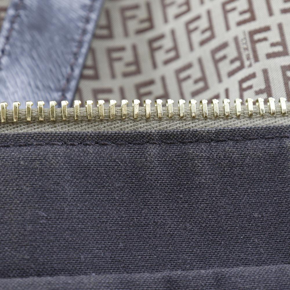 FENDI micro zucchini Tote Bag Brown/Gold Hardware Nylon/Calfskin Women Used