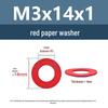 Yigu Red Mica Paper Washer Gasket M2-M20 Flat Washer