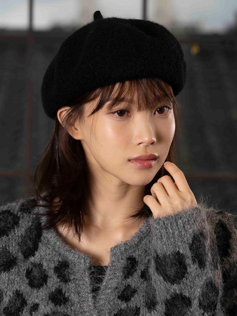 THE GREEN LAB Wool Beret [Black]