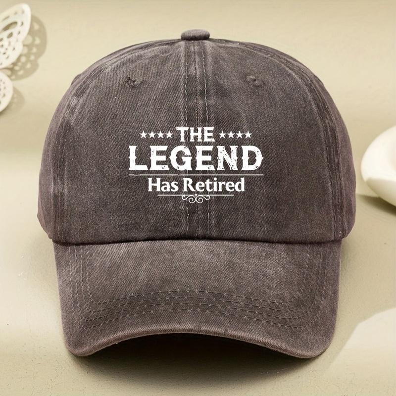 THE Has Retired Vintage Washed Baseball Cap Adjustable Lightweight Unisex Soft Top Curved Brim Hat with White Letter Print S 1pc