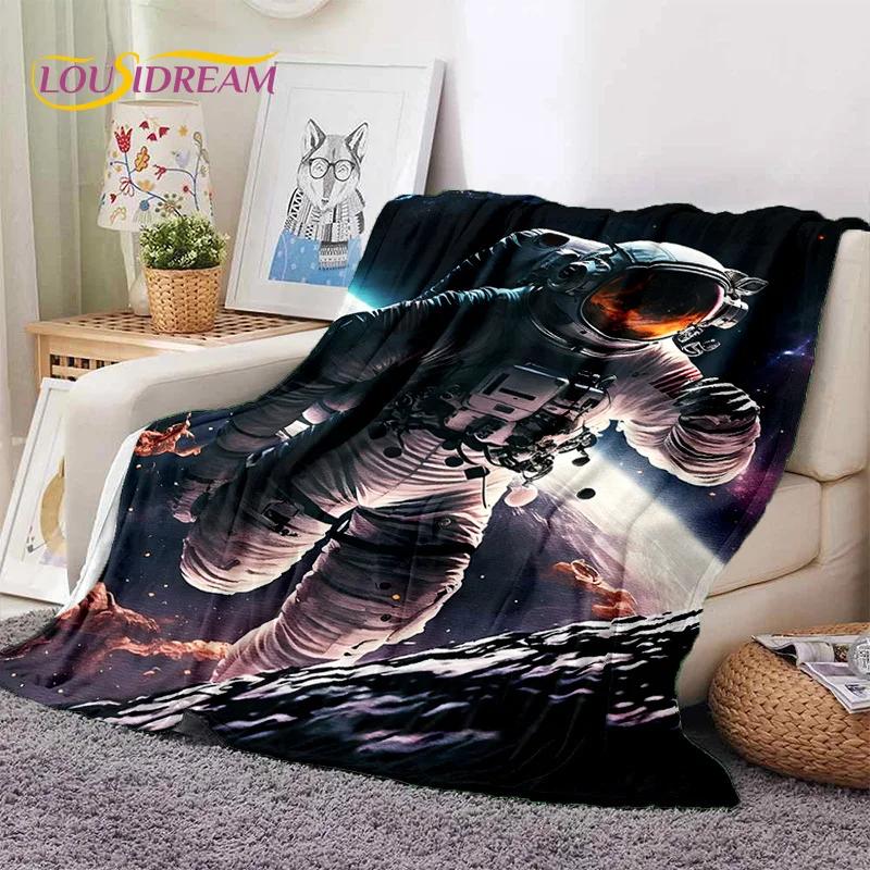 

Астронавт Вселенная Космонавт Космос Мультяшный Мягкое Фланелевое Одеяло для Кроватей Спальни Дивана Пикника, Плед для Отдыха на Открытом Воздухе 30x40in