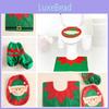 Christmas Elf Toilet Cover Set With Reindeer Santa Fabric For Holiday Decor