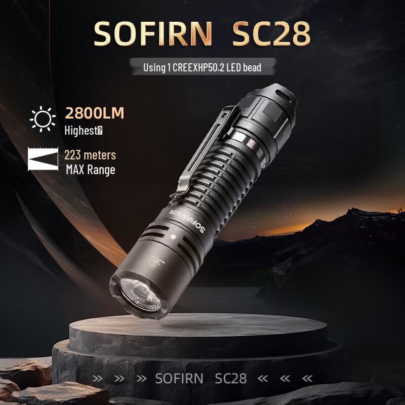 Sofirn SC28 2800 Lumen Rechargeable Flashlight