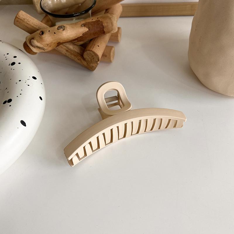 Korean Fashion Coffee Beige Large Hair Claw Solid Color Acrylic Hairpin Barrette Hair Clips Headwear Women Hair Accessories