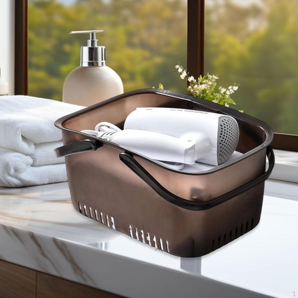 Shower Basket Bathroom Organizer Portable with Drainage Holes Tote Storage for Camp