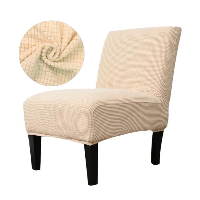 

Вязаный чехол для стула без подлокотников из кукурузных зерен, декоративный эластичный чехол для сиденья, защитный чехол для стула, эластичное украшение для дома L кремовый