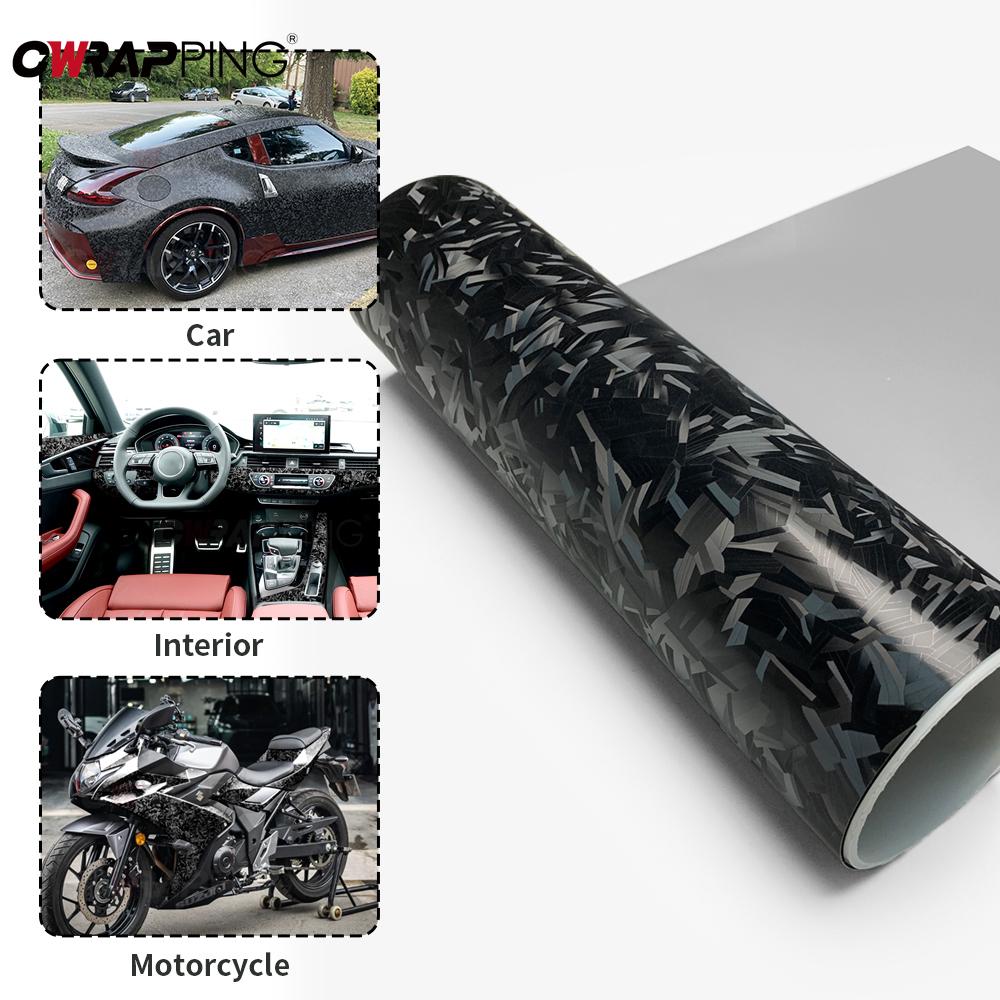 Matt Black Forged Carbon Adhesive Vinyl Motorcycle Vehicle Sticker on The Hood Wrapping Car Stickers Decals for Car Accessories