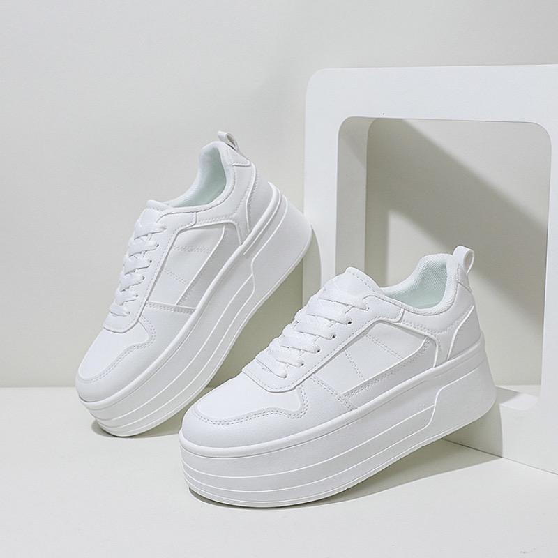 White Women Sneaker High Quality Leather Casual Shoes Designer Height Increasing Sports Shoes for Women Platform Vulcanized Shoe