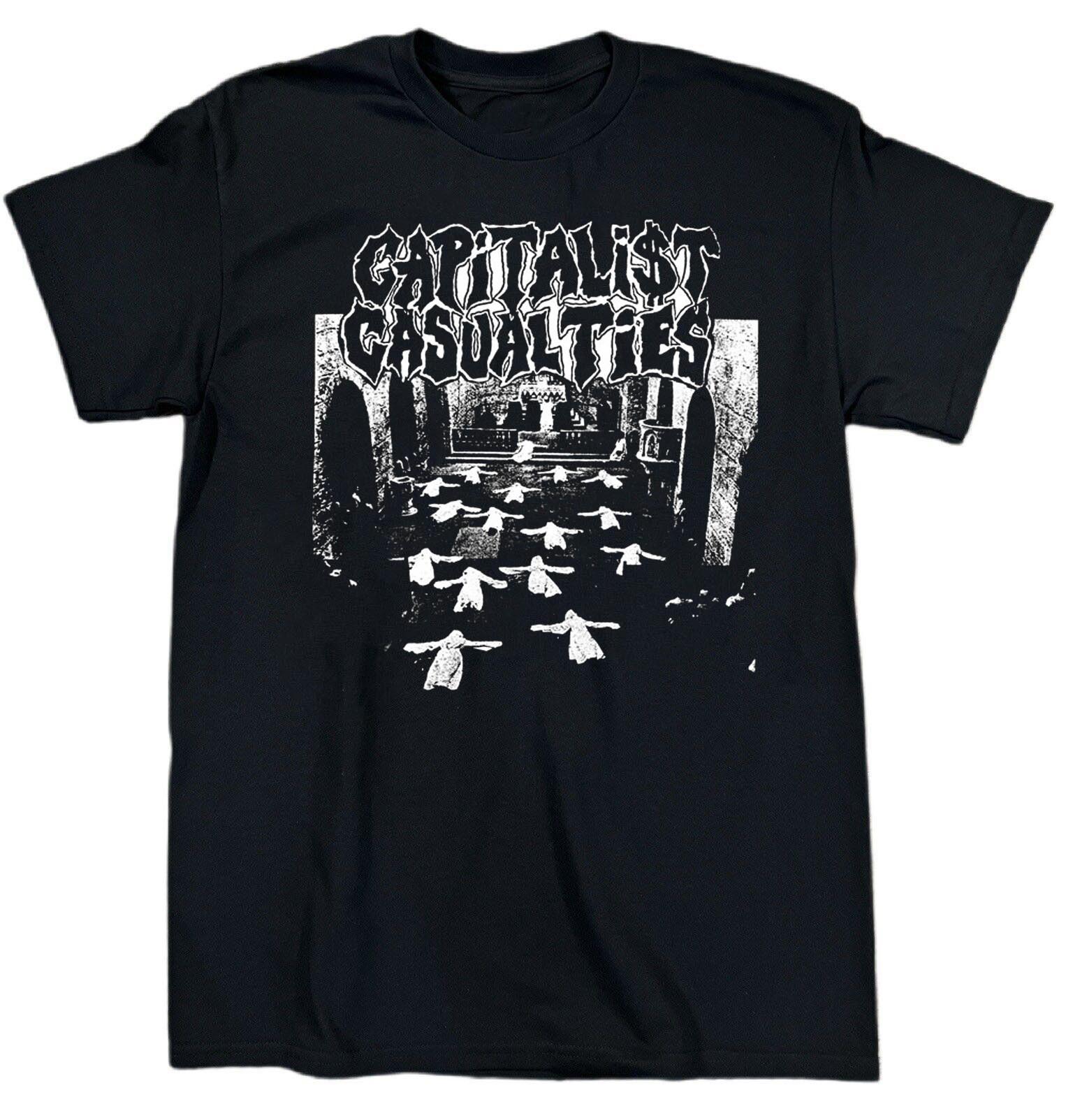 Capitalist Casualties Band Album Short Sleeve Cotton Black T Shirt JU748 M