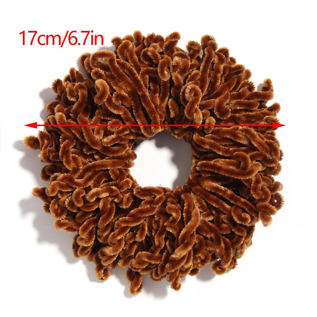 Handmade Wool Hair Tie - Ethnic Style Golden Velvet Flower Headwear, Multi-color Options