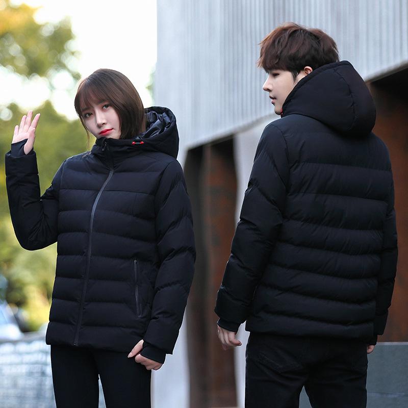 Unisex Couple s Hooded Cotton Sports Jacket: Warm, Thick, National Team Style for Students. S чёрный