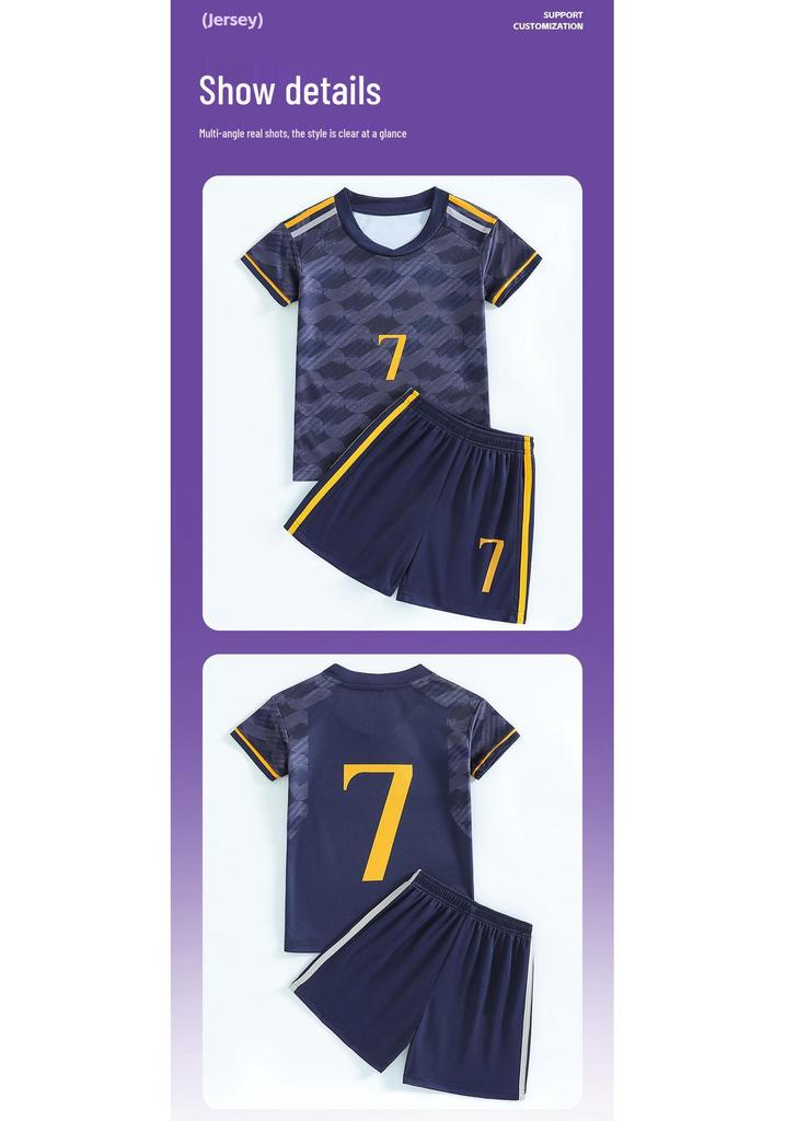 Kids' Team Style Summer Soccer Uniform Set - Quick-Dry, Breathable Short Sleeves