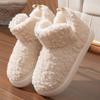 Men's and Women's Winter Waterproof Cotton Slippers - Silent, Plush, Warm, Thick Sole, Closed Heel, Deodorant Down Cloth