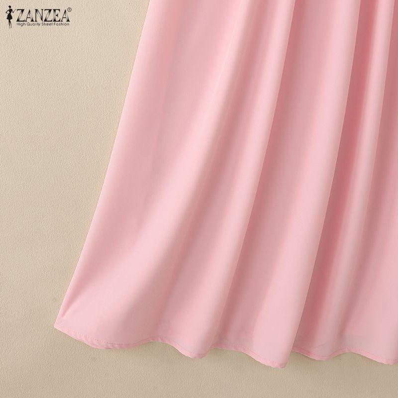 ZANZEA Women CasuaL V-Neck Summer Short Sleeve Dress