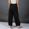 Women's Fashionable Casual -Color Cotton-Linen Trousers With Elastic Waistband And Pockets